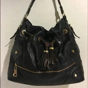 Steven by Steve Madden Black leather hobo handbag